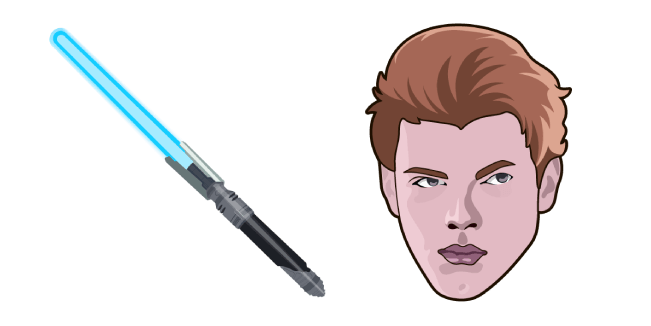 Star Wars Jedi Fallen Order Cal Kestis and Blue Lightsaber Cursor