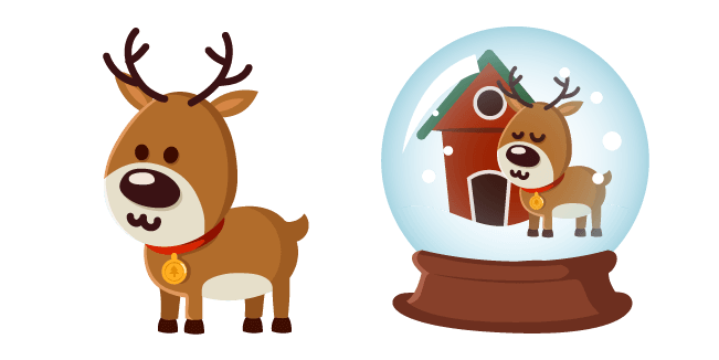 Christmas Deer and Snow Globe курсор
