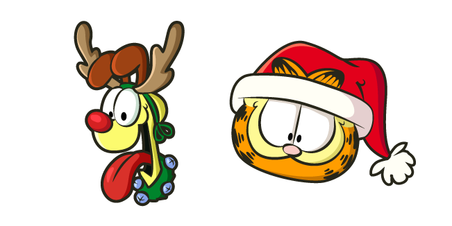 Christmas Garfield and Odie Cursor