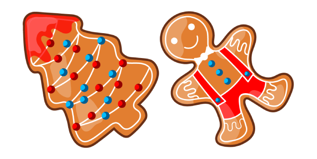 Christmas Gingerbread Tree and Man курсор