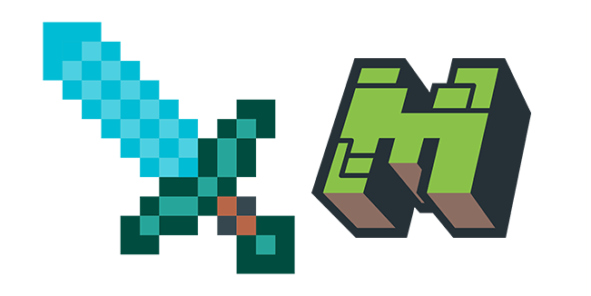 Minecraft Алмазный Меч и Логотип курсор