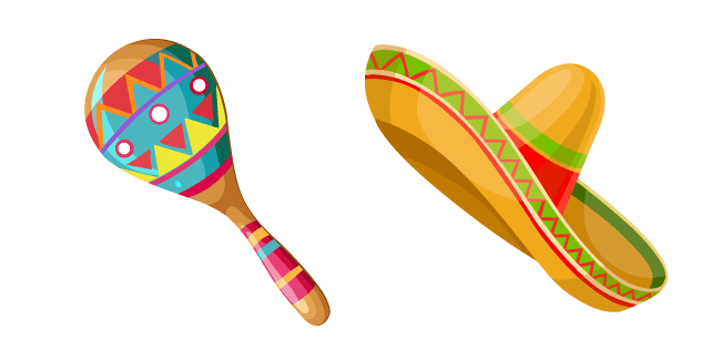 Mexico Maraca and Sombrero Cursor