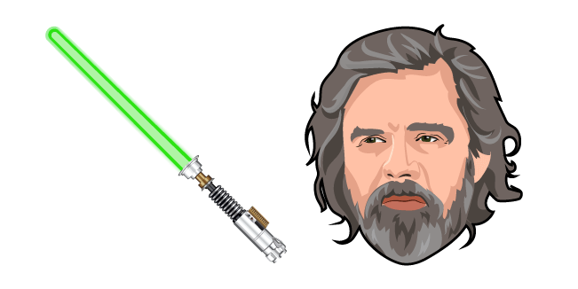 Star Wars Old Luke Skywalker and Green Lightsaber курсор