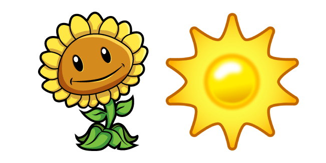 Plants vs. Zombies Sunflower and Sun Cursor