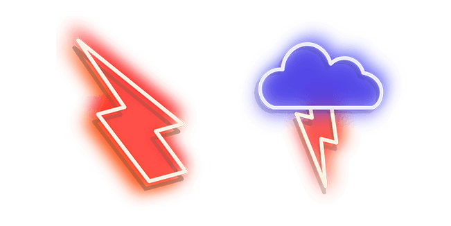 Red Lightning and Blue Storm Neon курсор