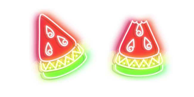 Red with Green Watermelon Neon Cursor