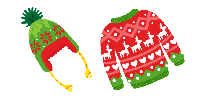 Ugly Christmas Sweater and Hat курсор