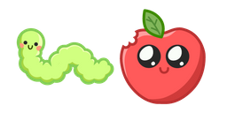 Cute Worm and Apple Cursor