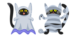 Halloween Black Cats Ghost and Mummy Cursor