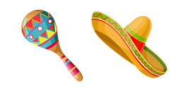 Mexico Maraca and Sombrero Cursor