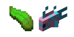 Minecraft Kelp and LightBlue-Pink Spotty Fish Cursor