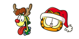 Christmas Garfield and Odie cursor