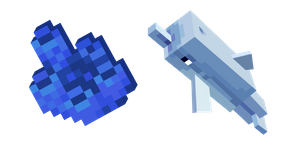Minecraft Tube Coral and Dolphin cursor
