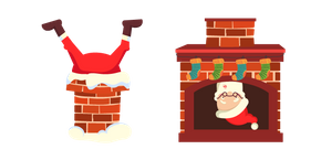 Christmas Santa Stuck in Chimney Cursor