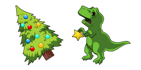 Christmas Tree and T-Rex Curseur