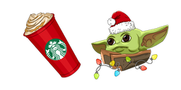 Christmas Baby Yoda and Starbucks Cup Curseur