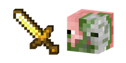Minecraft Golden Sword and Zombie Pigman Curseur