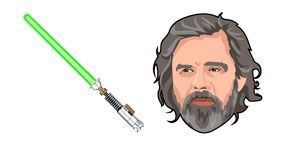 Star Wars Old Luke Skywalker and Green Lightsaber Curseur