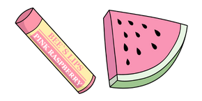 VSCO Girl Lip Balm and Watermelon Curseur