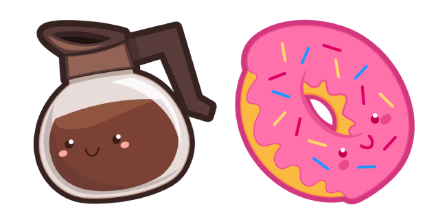 Cute Coffee Pot and Donut Cursor