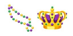 Mardi Gras Beads and Crown Cursor