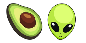 VSCO Girl Avocado and Alien Curseur
