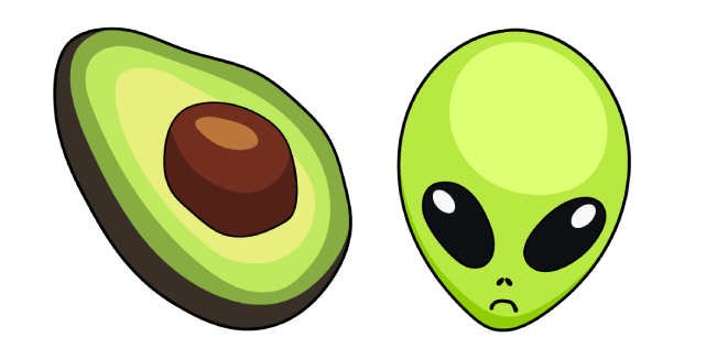 VSCO Girl Avocado and Alien курсор