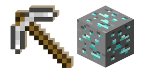 Minecraft Iron Pickaxe and Diamond Ore Curseur