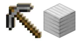 Minecraft Stone Pickaxe and Block of Iron Cursor