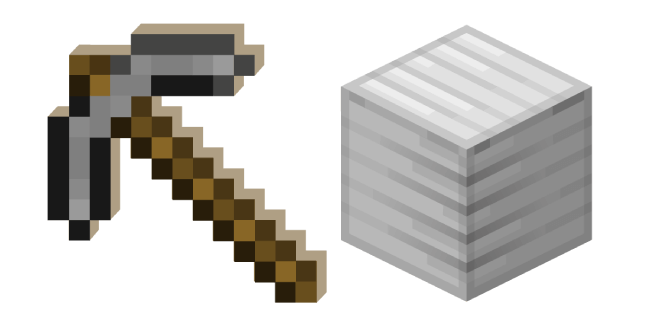 Minecraft Stone Pickaxe and Block of Iron курсор