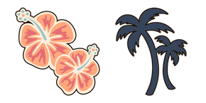 VSCO Girl Hibiscus and Palms cursor