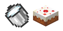 Minecraft Milk Bucket and Cake Cursor