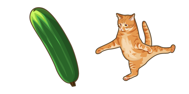 Scared Cat and Cucumber Cursor