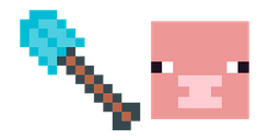 Minecraft Diamond Shovel & Pig Cursor