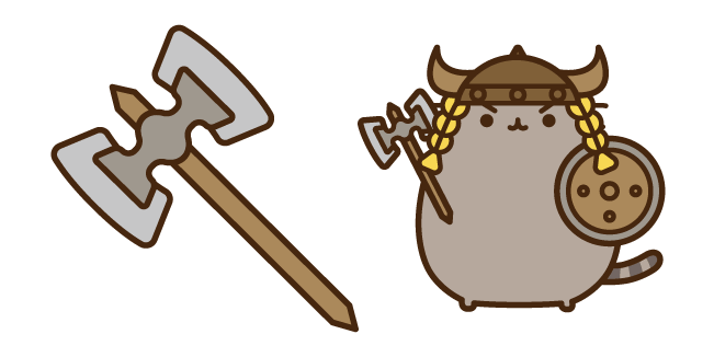 Dragonborn Pusheen and Axe курсор