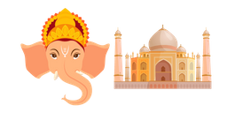 India Ganesh and Taj Mahal Curseur