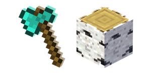 Minecraft Diamond Axe and Birch Log Curseur