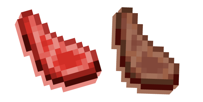 Minecraft Mutton Raw and Cooked Cursor