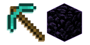 Minecraft Obsidian and Diamond Pickaxe Curseur