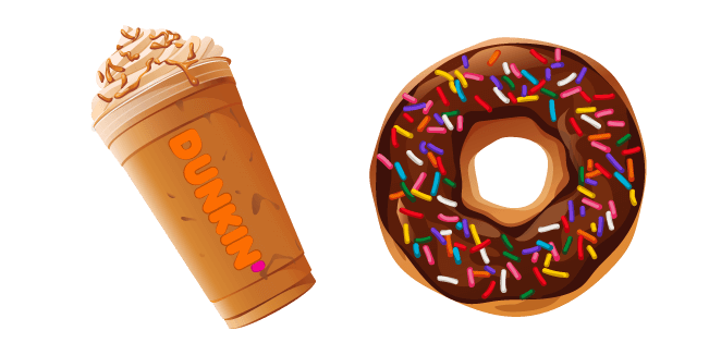 Dunkin Pumpkin Latte and Donut Cursor