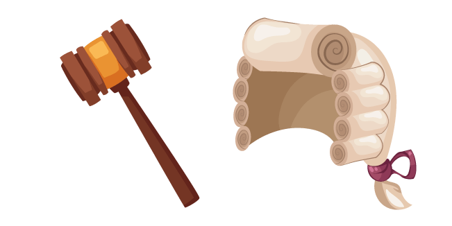 Судья: молоток и парик курсор