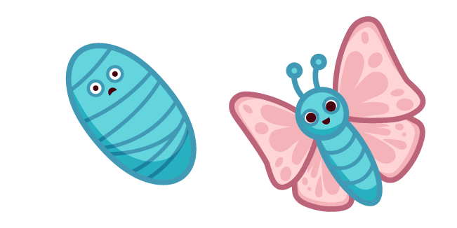 Cute Butterfly and Pupa курсор