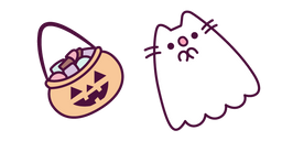 Ghost Pusheen and Basket of Sweets Cursor