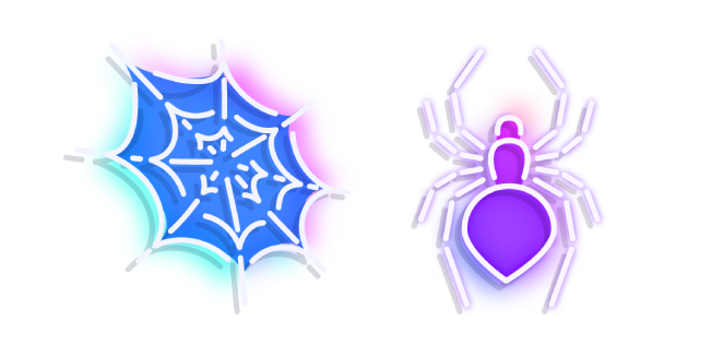 Neon Spider and Web Cursor