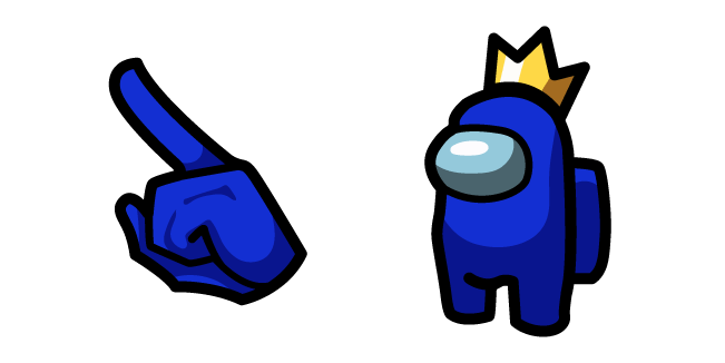 Among Us Blue Character in Crown Cursor