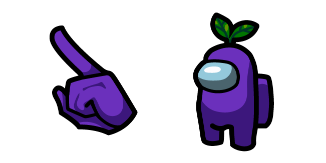 Among Us Purple Character in Plant Hat Cursor