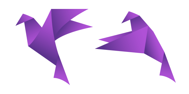 Фиолетовая Птица Оригами курсор