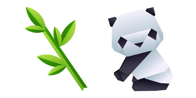 Origami Panda and Bamboo Cursor