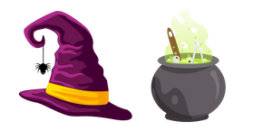 Halloween Cauldron and Witch's Hat Curseur