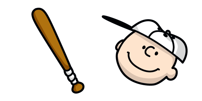 Peanuts Charlie Brown and Baseball Bat Cursor